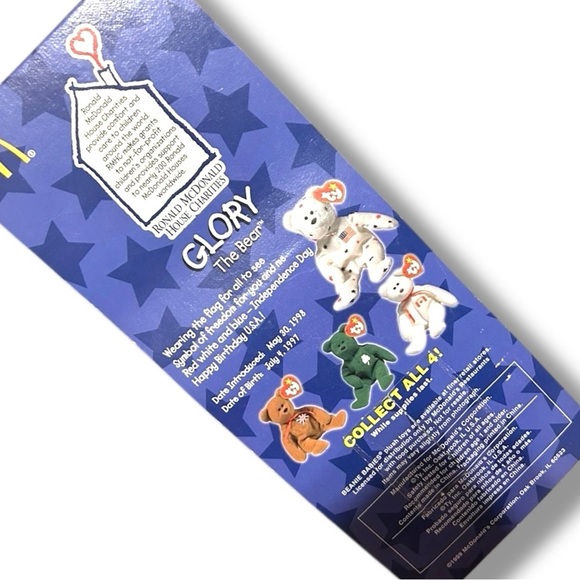 Set of 4 McDonald’s TY Beanie Babies Brittania Glory Erin Maple Error Edition - Picture 4 of 11